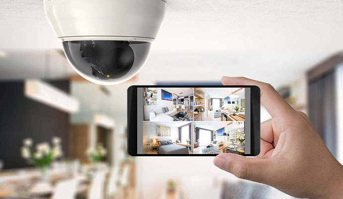 Mobile monitoring with a dome security camera