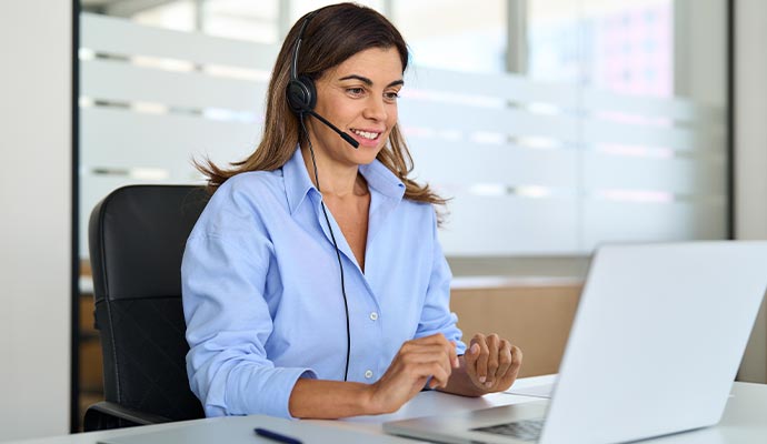 Account manager helping client with compliance guidance and security best practices