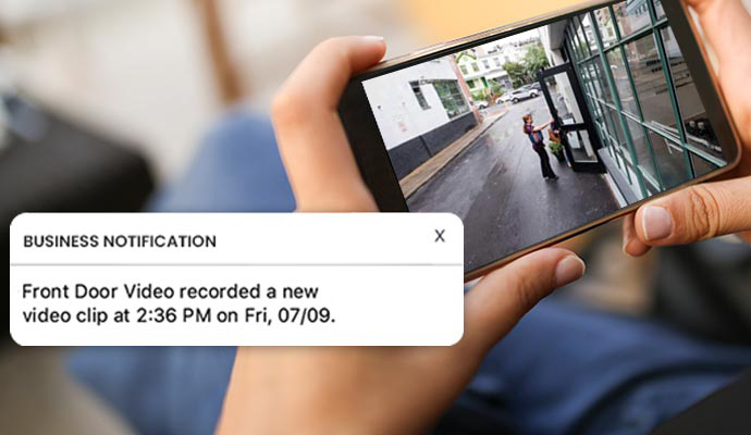 Business notification alerts shown on smartphone screen