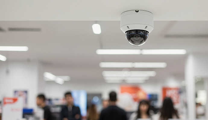 Commercial indoor dome camera for retail security.