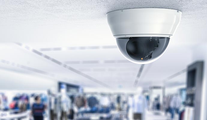 Indoor security cameras in retail store