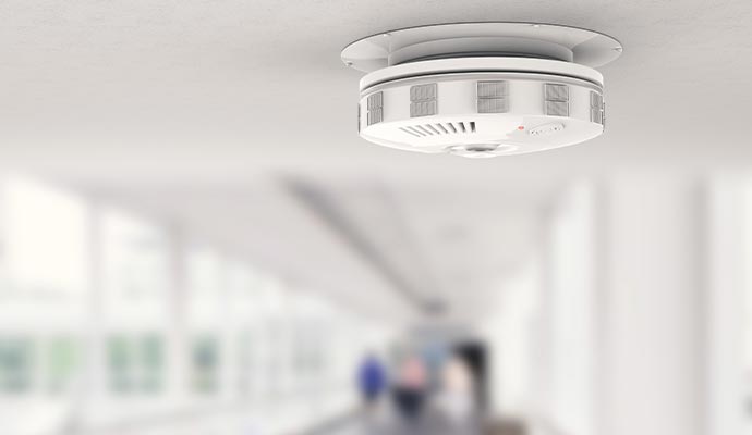 Fire and smoke detection system installed in office