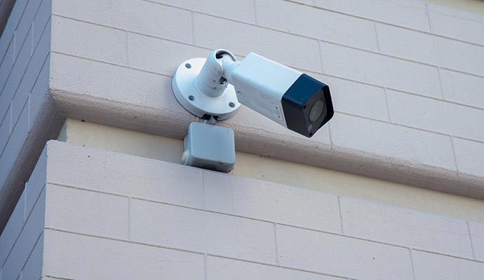 Installed HD security camera