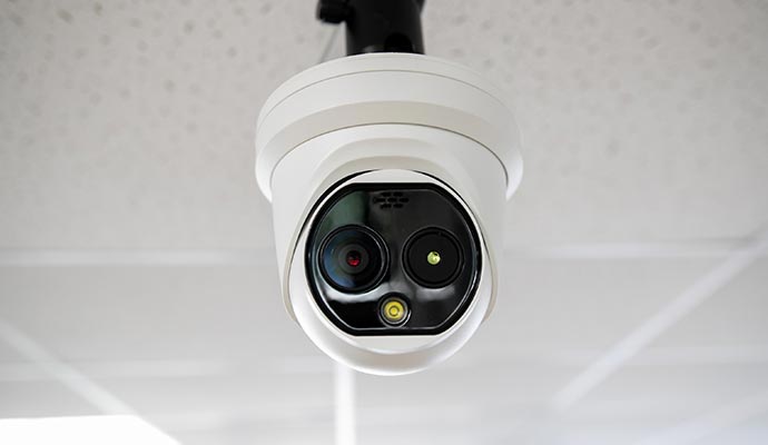 Multi lense camera installed on ceiling