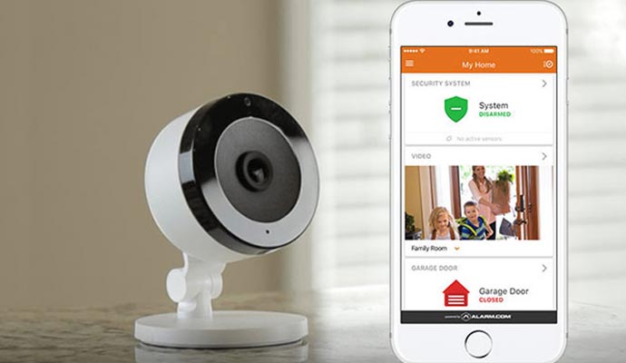 Demonstration of Alarm.com smart app for security