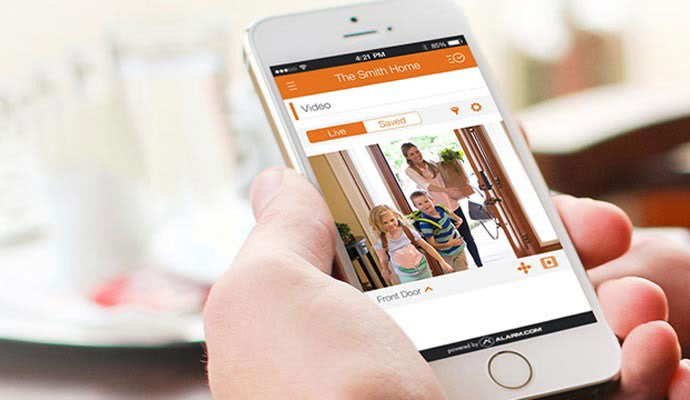 Home security monitoring using mobile app
