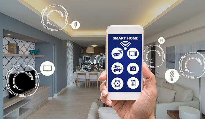 Interactive home security controlled by smartphone