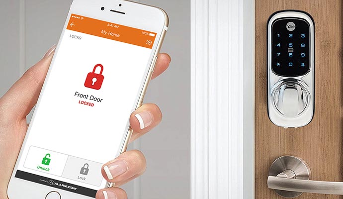 Smart lock system installed on door