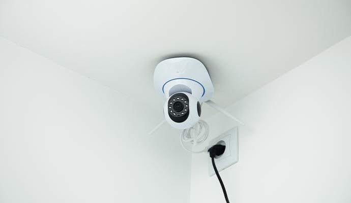 Wired security camera installed