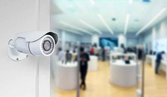 Installed security camera for business