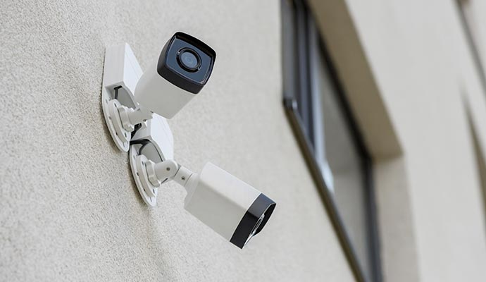 A couple of installed wireless security camera