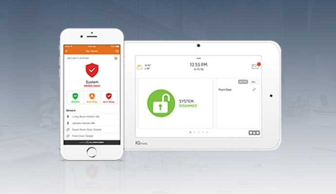 Interactive home security app interface