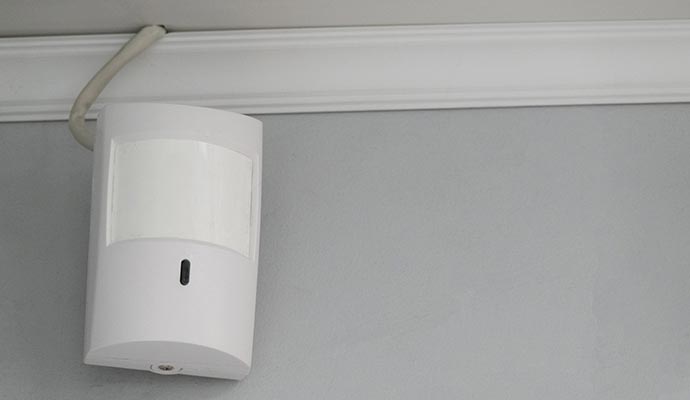 Installed motion sensor alarm