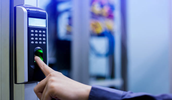 Person using biometric reader