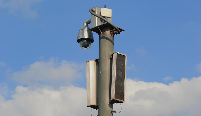 Installed pole mount cameras.