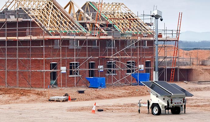 Mobile surveillance camera in construction area