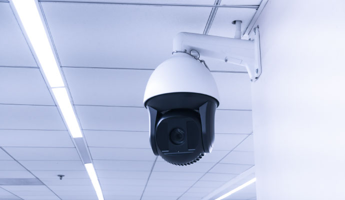 PTZ camera on the wall