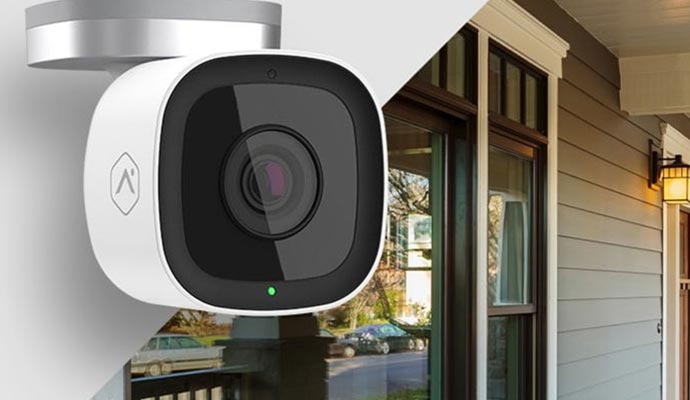 Security camera installed outside a house