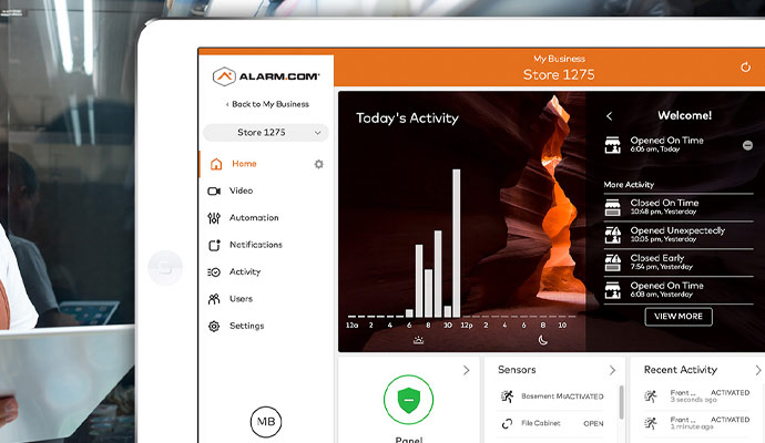 Showing business report on smart tablet Showing business report on smart tablet