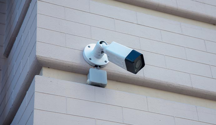 Installed wireless outdoor security camera